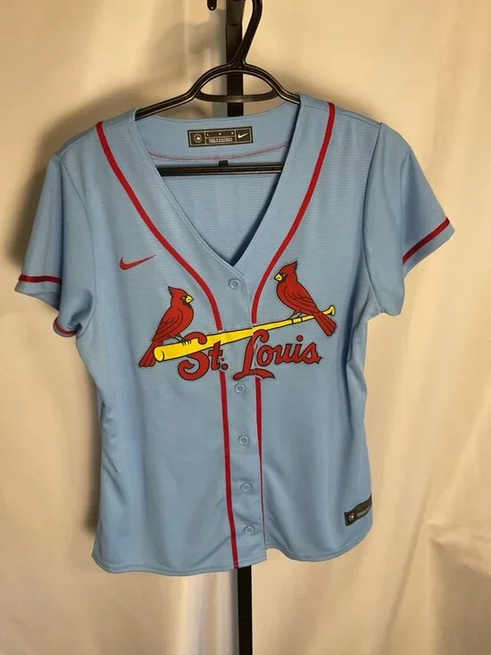 Nike St. Louis Cardinals Arenado #28 Jersey Women’s Large Blue MLB Button Front - Picture 2 of 5